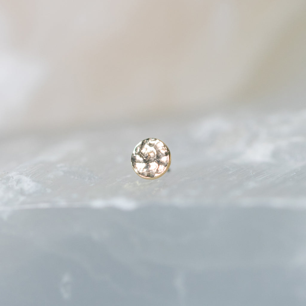 Threadless Piercing End Hammered Disk Threadless End – Brilliance Piercing