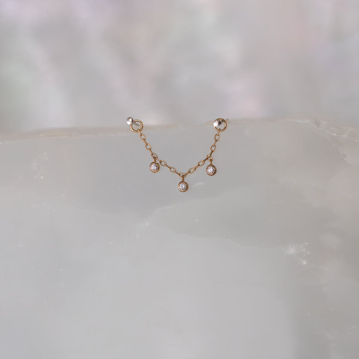Dripping Bezel Diamonds Chain – Brilliance Piercing