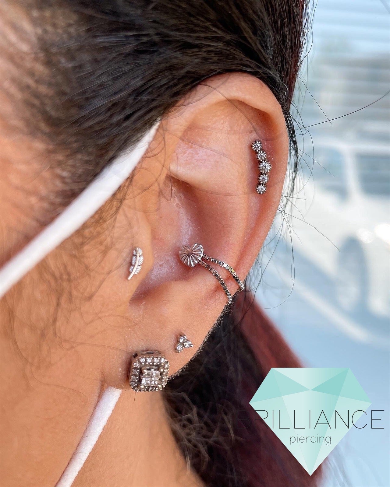 Threadless Piercing End Textured Heart Threadless End – Brilliance Piercing
